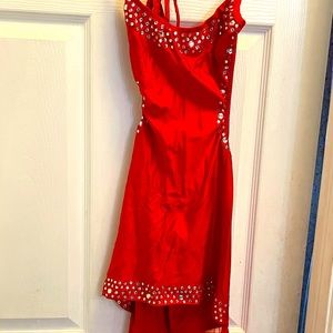 Red Scarlett sexy dress with rhinestones